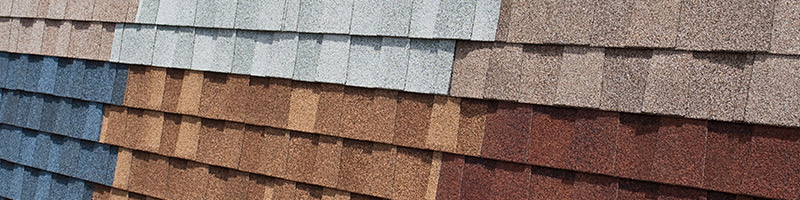 Multiple colors of roofing supplies